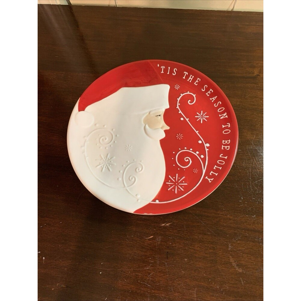 Department 56 Platter/Plate 2008 Ceramic Santa Claus 12”